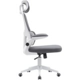 Kondela Pisarniški stol, temno siva/bela, RENARD | Shoptok.si