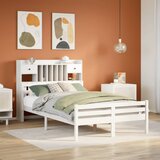 vidaXL Krevet s regalom z knjige bez madraca bijeli 135x190cm borovina Cijene