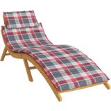  Jastuk za ležaljku crveni karirani 186x58x3 cm tkanina Oxford | shoptok.hr
