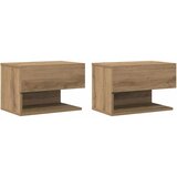  Zidni noćni ormarići 2 kom boja hrasta artisan | shoptok.hr