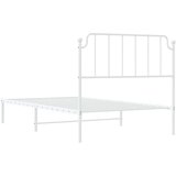 Metalni Kovinski posteljni okvir z vzglavjem bel 107x203 cm | Shoptok.si