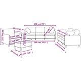  4-dijelni set sofa s jastucima svjetložuti od tkanine | shoptok.hr