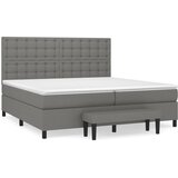 Krevet s oprugama i madracem tamnosivi 200 x 200 cm od tkanine | shoptok.hr