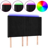 LED posteljno vzglavje črno 147x16x118/128 cm žamet, (20933435) | Shoptok.si