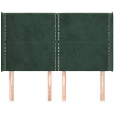  Uzglavlje s ušima tamnozeleno 147x16x118/128 cm baršunasto | shoptok.hr