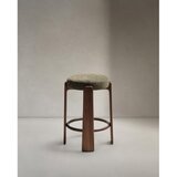 Kave Home Zelen/v temni naravni barvi barsko stol iz masivnega jesena (višina sedeža 75 cm) Granite – | Shoptok.si
