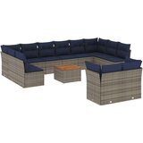 vidaXL 13-dijelni set vrtnih sofa od poliratana s jastucima sivi | shoptok.hr