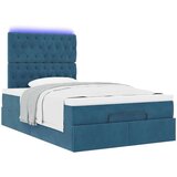 vidaXL Otomanski posteljni okvir z vzmetnicami moder 120x190cm žamet | Shoptok.si