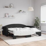  Dnevni krevet na razvlačenje crni 90 x 190 cm od tkanine | shoptok.hr