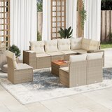 Maison Chic Seti vrtnega pohištva - Vrtna garnitura 9-delna z blazinami bež poli ratan, (21796305) | Shoptok.si