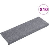  Prostirke za stepenice samoljepljive 10 kom 65x21x4 cm svijetlo sive pravokutne rubove | shoptok.hr