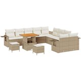 13 Djelovni Vrtni Sofa Set s Jastučićima Bež Poli Ratan Akacija 3 Dijelni Vrtni Set za Jelo s Jastučićima Bež Poli Ratan Akacij Cijene