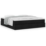 vidaXL Otomanski krevet s madracem crni 160x200cm od tkanine | shoptok.hr