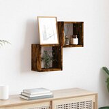 Police na zidu s policom 2 pcs Dimljeni hrast 26 x 15 x 26 cm | shoptok.hr
