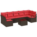  Set sofe 8 pcs Smeđa i crvena poliratan | shoptok.hr