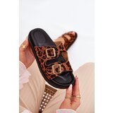 Boto Women's Platform Slides With Leopard Print And Buckles Brown Simbes | shoptok.hr