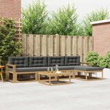  Set vanjskih sofa 6 kom. Bijela i antracit Poliester | shoptok.hr