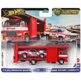Mattel Hot Wheels: Second Story Lorry premium tovornjak za prevoz avtomobilov in 73 Plymouth Duster mali avtomobilček 1/64 – | Shoptok.si