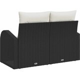  Vrtni kauč s jastukom Crna 124 x 62 x 69cm poliratan | shoptok.hr