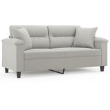  The Living Store Kavč dvosed z blazinami sv. siv 140 cm tkanina iz mikrovlaken - Dvosed, (21494434) | Shoptok.si