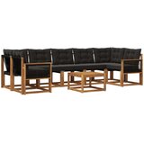  Set vanjskih sofa 8 kom. Prirodna i crna | shoptok.hr