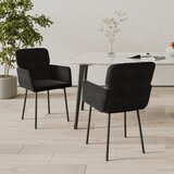  Blagovaonske stolice 2 kom crne baršunaste | shoptok.hr