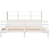  Krevet s regalom z knjige bez madraca bijeli 180x200cm borovina | shoptok.hr