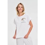 Marisse White Printed Blouse Cene