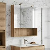  Kopalniška ogledalna omara z LED lučmi Oreh 60 x 14.5 x 70 cm, (5000233314) | Shoptok.si