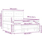  Krevet s boxspringom s madracem taupe 160x200 cm tkanina | shoptok.hr