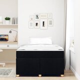 vidaXL Konstrukcija postelje z vzmetnico Črna 120 x 190 cm blago, (5000123670) | Shoptok.si