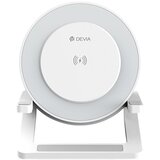 Oem Devia, Zvočnik Bluetooth 5.2 z nočno lučko in 15W indukcijskim polnilnikom, Bela, (5000250462) | Shoptok.si