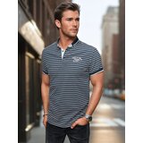 DStreet Koszulka męska polo w paski niebieska | Shoptok.si