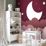 Foto tapeta - Moon dream - clouds in a maroon sky with stars for children 450x315 Vodootporna | shoptok.hr