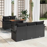  Sjedeća garnitura za vrt 6 kom. Crna poliratan 100 x 55 x 73 cm | shoptok.hr