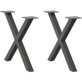  Noge za klubsko mizico v obliki črke X 2 kosa antracit 50 x (42-43) cm jeklo | Shoptok.si
