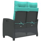  Vrtni naslonjač s jastucima crni od poliratana - Crna 105 x 66 x 93 cm 1 1 | shoptok.hr