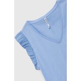 Marisse Sky Blue Blouse With Ruffles On The Shoulders | shoptok.hr