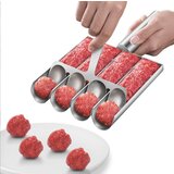 INF Set za pekač mesnih kroglic z žlico - Model za mesne kroglice iz nerjavečega jekla za popolne mesne kroglice, (21836476) u