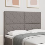  LED uzglavlje s dizajnom dijamantskih blokova taupe 160 cm tkanina | shoptok.hr