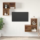 vidaXL Set TV omar 4 pcs Stari les 37 x 37 x 72 cm Konstruiran les | Shoptok.si