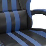  Okretna igraća stolica crno-plava od umjetne kože - Crna i plava 1 Bez naslona za noge | shoptok.hr