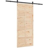 vidaXL Klizna vrata Smeđa 90 x 208 cm Masivna borovina | shoptok.hr