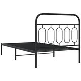  Metalni okvir za krevet s uzglavljem crni 100x190 cm | shoptok.hr