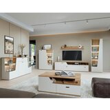 Premium Living 2-vratna Vitrina Cut Out Kašmir/hrast | Shoptok.si