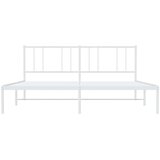  Metalni okvir za krevet s uzglavljem bijeli 193x203 cm | shoptok.hr