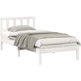 vidaXL Konstrukcija postelje Bela 75 x 190 cm Masivno borovo les, (5000123566) | Shoptok.si
