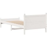 vidaXL Posteljni okvir brez vzmetnice bel 75x190 cm trdna borovina | Shoptok.si
