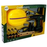  Dječji set alata s bušilicom, kacigom i sitnim alatom - zeleno/žuti | Shoptok.si