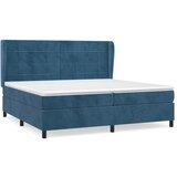 The Living Store Box spring postelja z vzmetnico temno modra 200x200 cm žamet - Box Spring Postelja, (21491397) | Shoptok.si